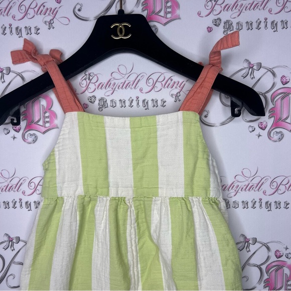 Open edit jumpsuit pants suit jumper striped cream lime green and orange tie - Picture 2 of 9